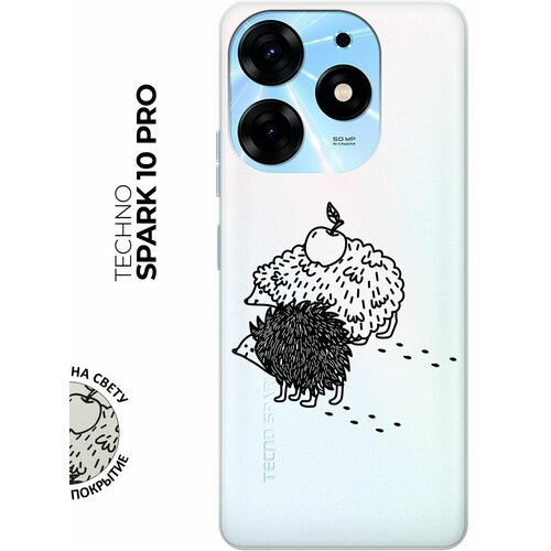 Силиконовый чехол с принтом Funny hedgehogs для Tecno Spark 10 Pro / Техно Спарк 10 Про силиконовый чехол на tecno spark 10 pro техно спарк 10 про с эффектом блеска сиреневый супрематизм