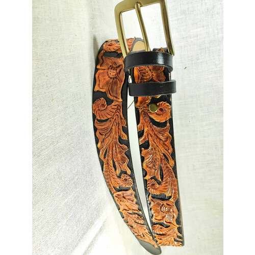 фото Ремень , размер 120, бежевый, золотой хельга шванцхен, leatherca