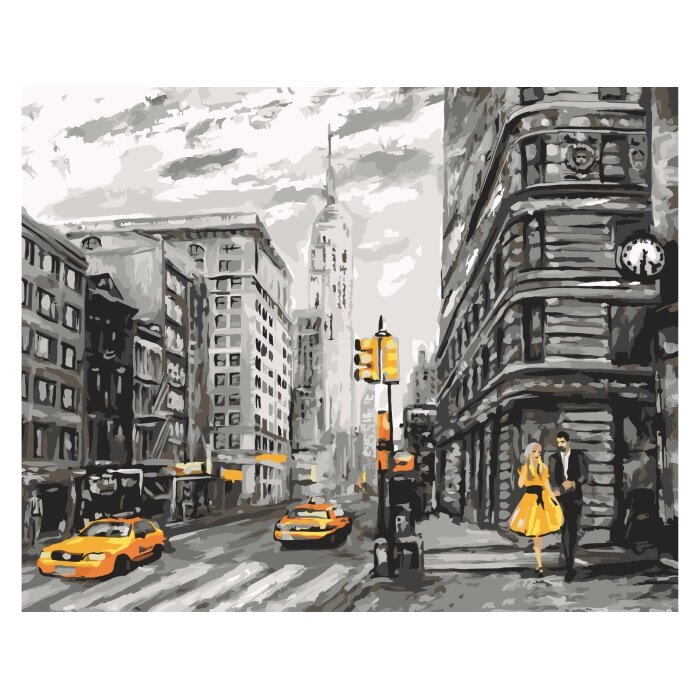 Картина по номерам/Холст с красками 40х50см Жизнь в Нью-Йорке