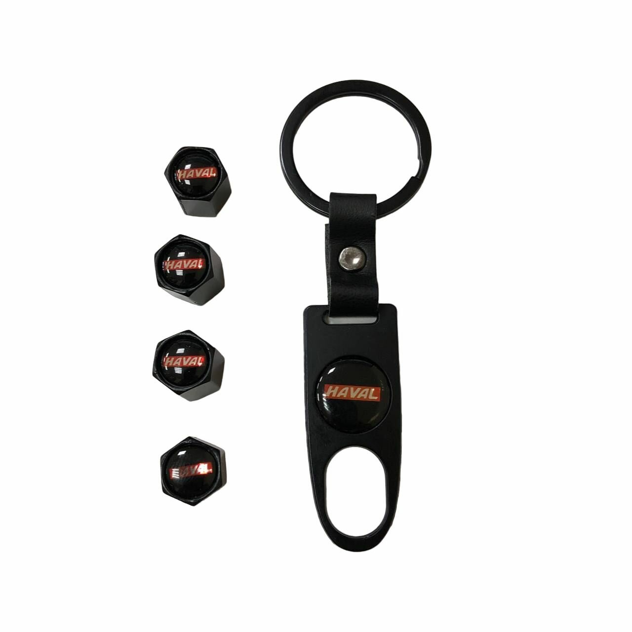 Колпачки на ниппель с брелком-ключом HAVAL, черный, 4шт.