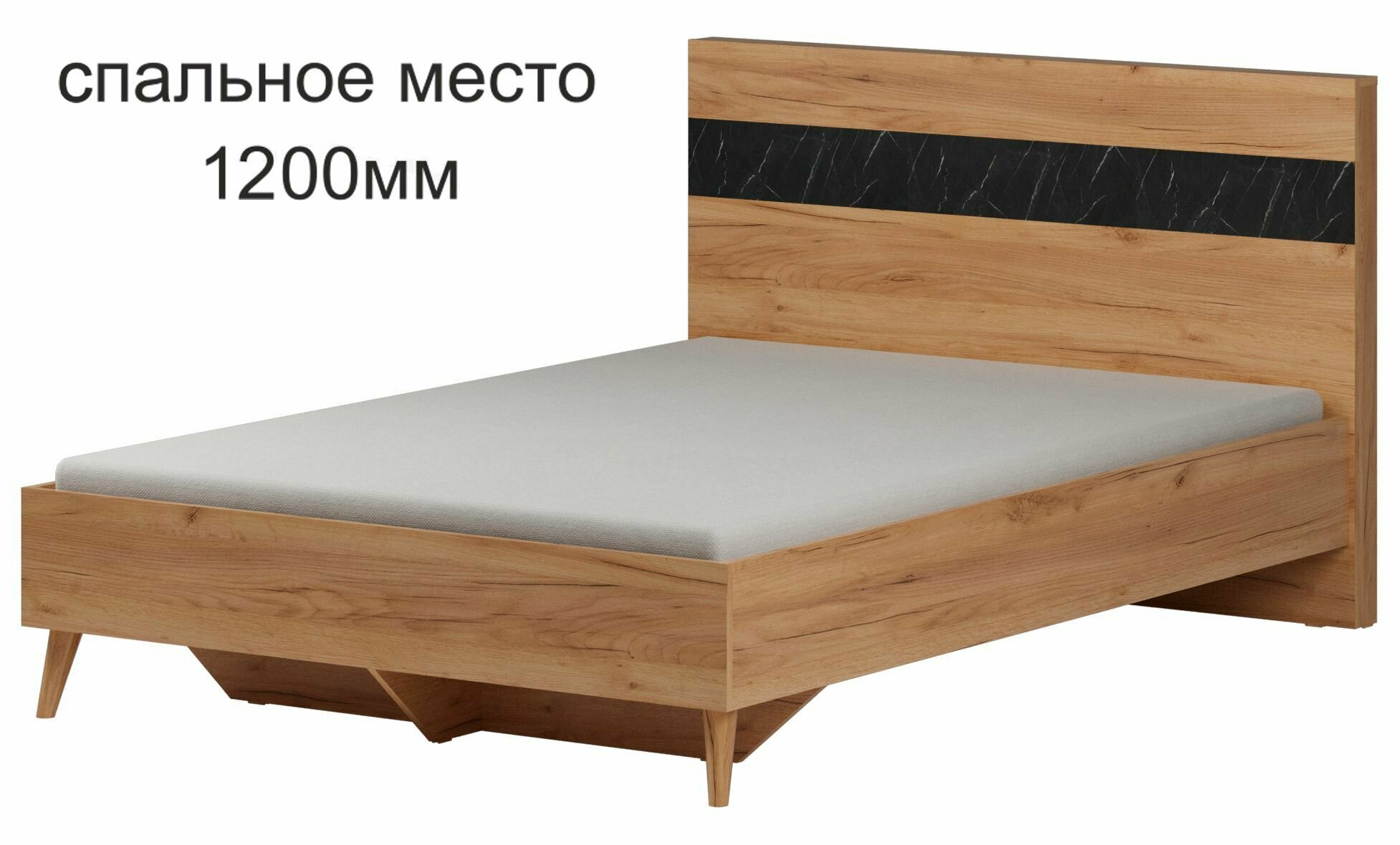 фото Кровать односпальная ОЛЬГА-4, 120х200 см, (деревянное основание), Фант-Мебель, Дуб золотистый/Креатель