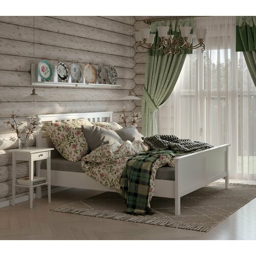 Кровать двуспальная ГУД ЛАКК Кантри, 160х200 см, белая