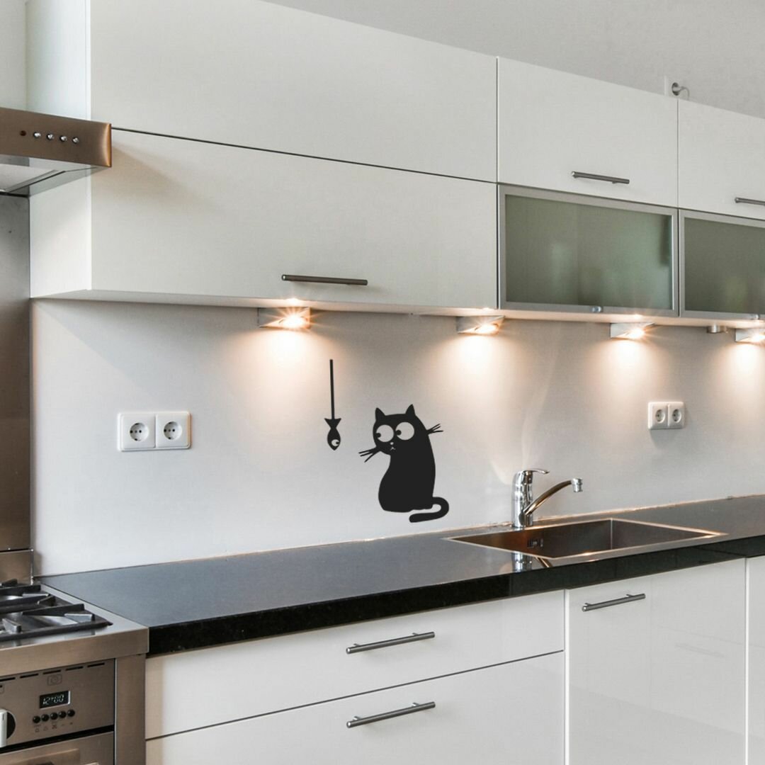 фото Наклейки на стену для декора "Три кота", для декора интерьера дома.
