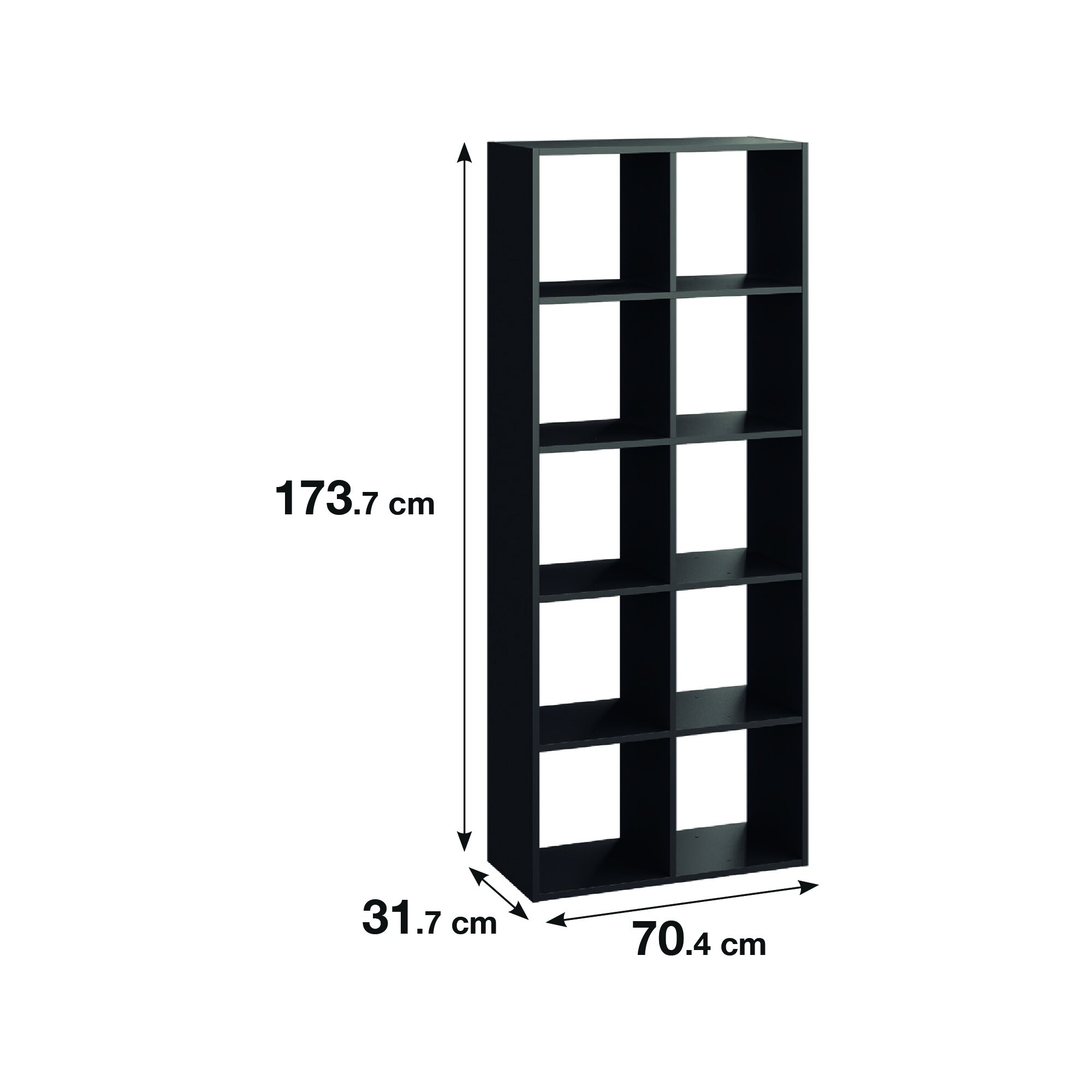 Стеллаж SPACEO KUB 10 секций 70x173x31.5 см ЛДСП цвет графит