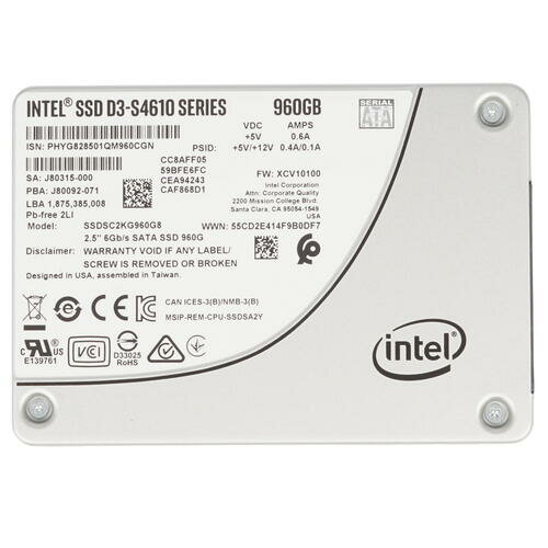 960 ГБ Серверный SSD накопитель Intel D3-S4610 Series [SSDSC2KG960G801]