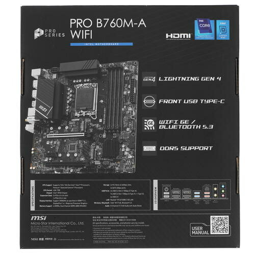 Материнская плата MSI PRO B760M-A WIFI