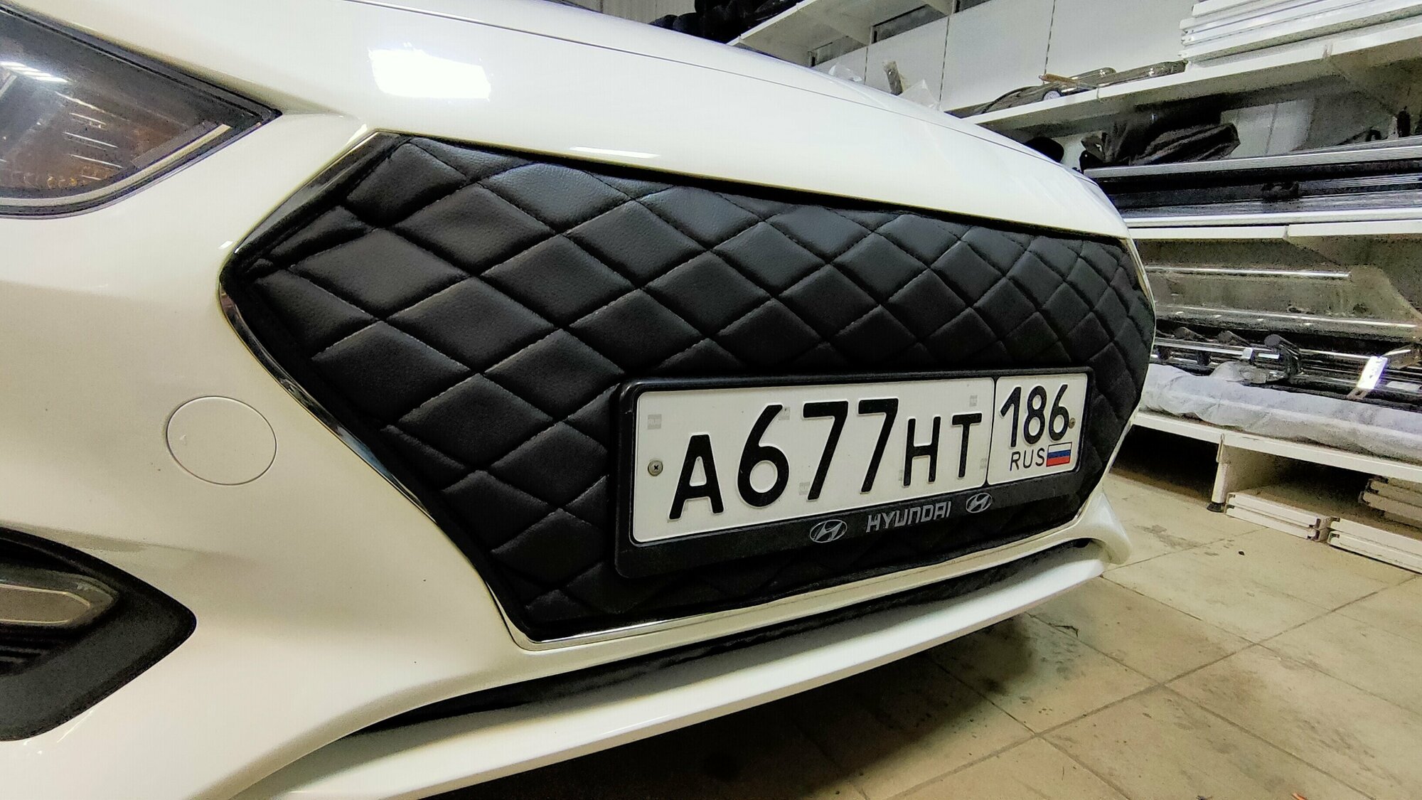 Зимняя защита радиатора Hyundai Solaris 2017-2020 Комплект — фото 2