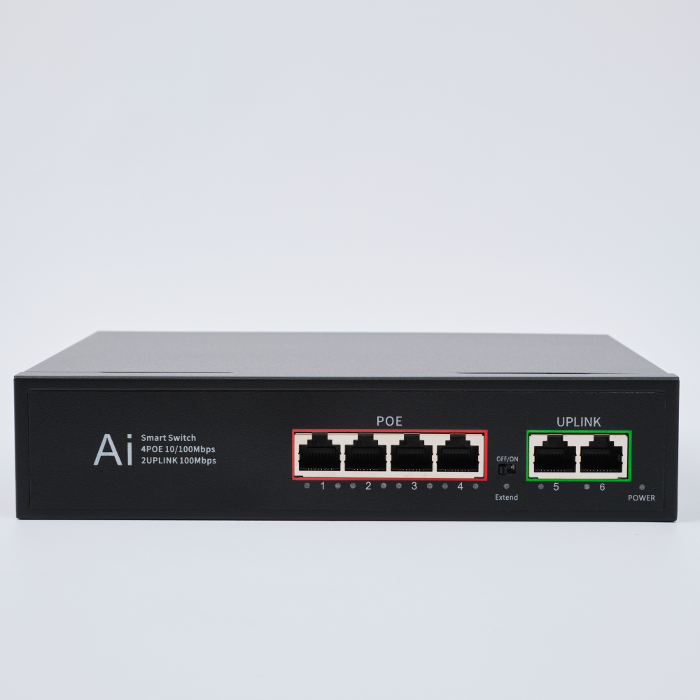 Коммутатор (свитч) PoE 4 порта+2 LAN для IP видеонаблюдения
