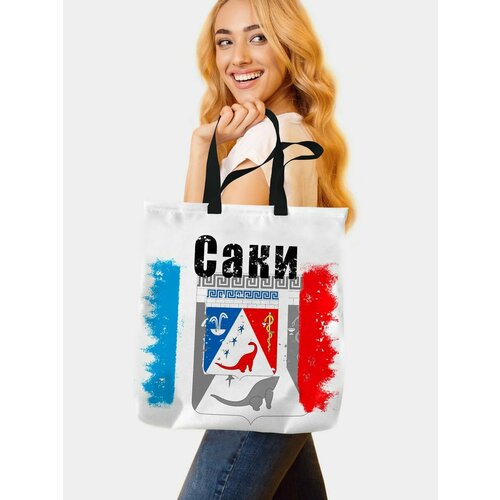 фото Сумка шоппер , белый филя флаги