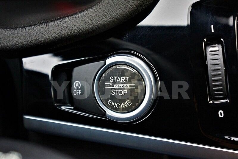 Накладка на кнопку Stop/Start для BMW (карбон черный) 25