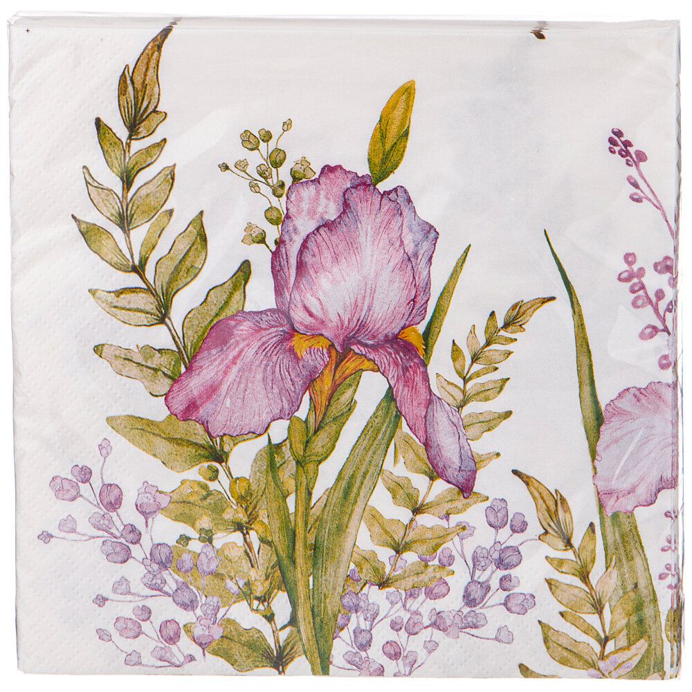 Салфетки 588-038 бумажные lefard irises 33*33 см, 3 слоя, 20 шт