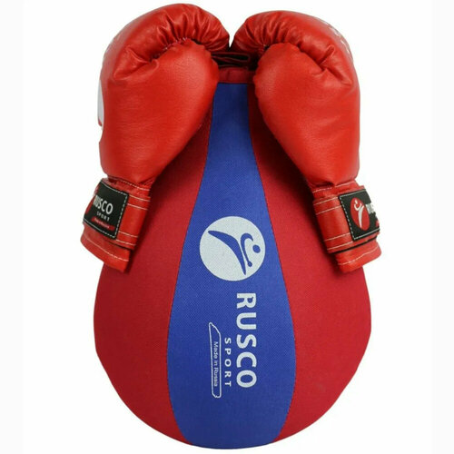 Набор бокс. начинающ. RUSCO SPORT, груша+перчатки 4oz (красный-синий)
