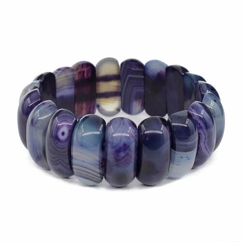 фото Браслет агат77, размер 18 см, синий