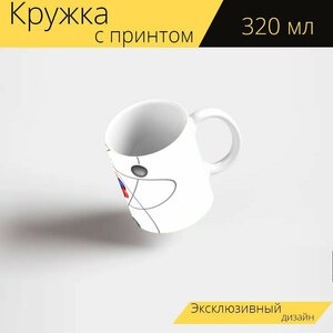 Кружка с рисунком, принтом "Лития, атом, изолированный" 320 мл.