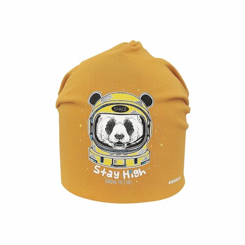 фото Шапка бини андерсен, размер 48-50, горчичный