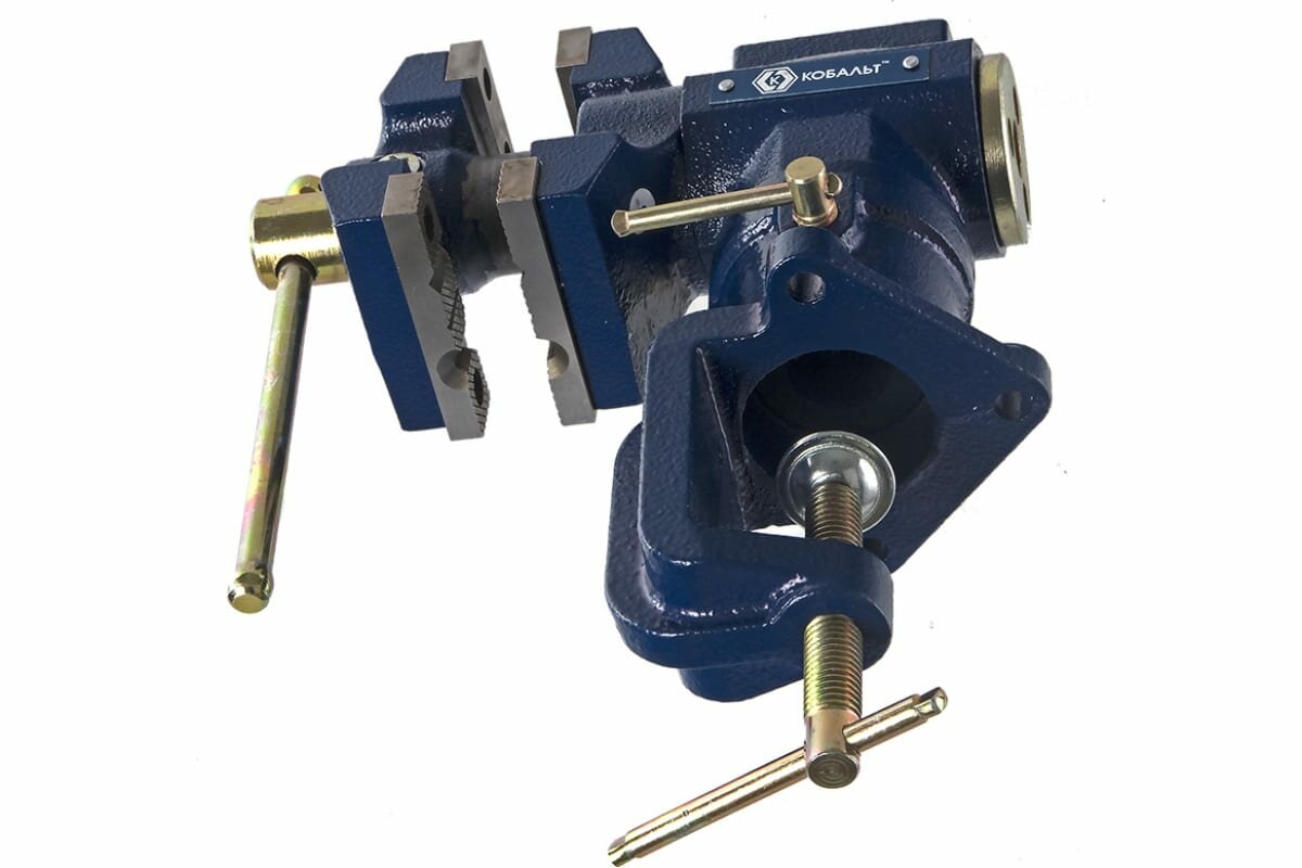 Кобальт Тиски слесарные поворотные настольные 910-010