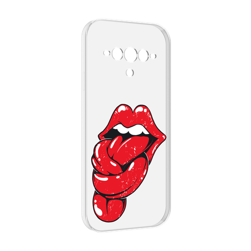 Чехол MyPads яркие губы с языком для Doogee V30 задняя-панель-накладка-бампер