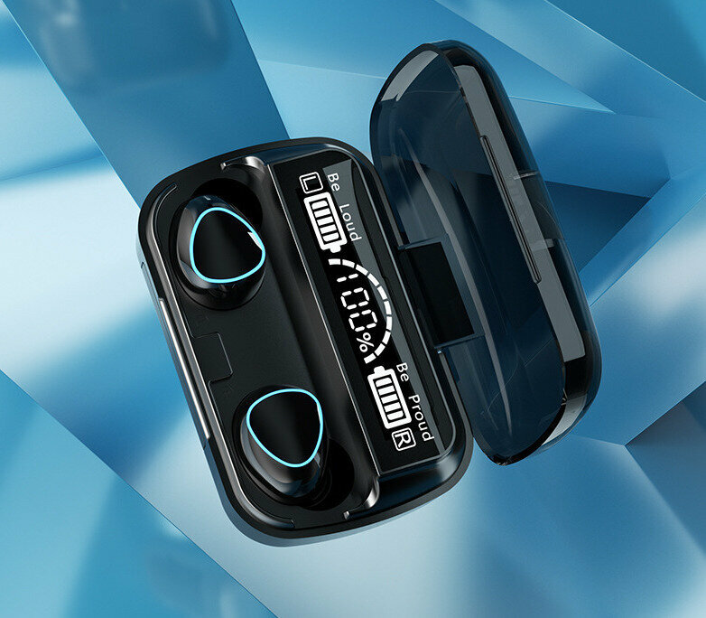 Наушники TWS M10 беспроводные, BLUETOOTH, сенсорные, водонепроницаемые, игровые, черный — фото 1