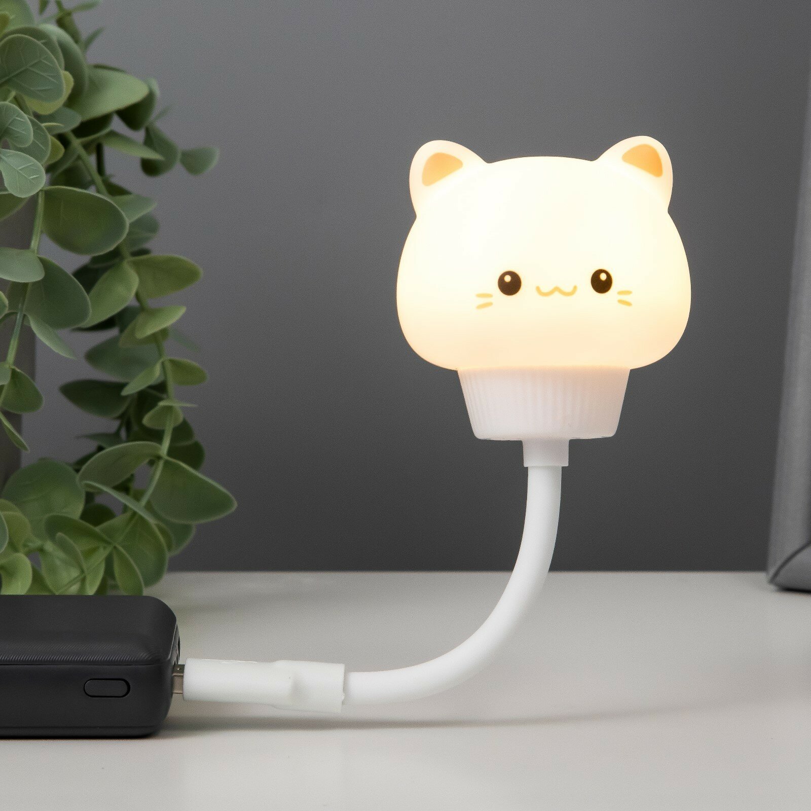 Подсветка для клавиатуры "Котенок" LED USB белый 6,8х6х19 см