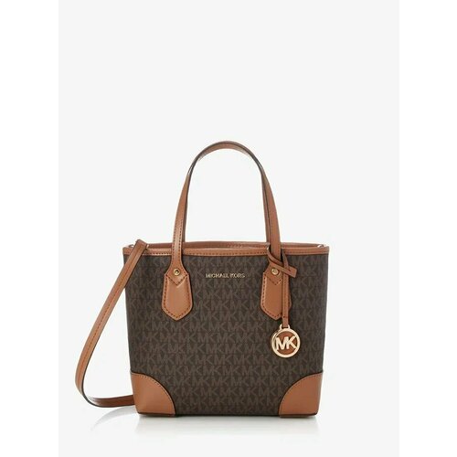 фото Сумка тоут michael kors, фактура гладкая, коричневый