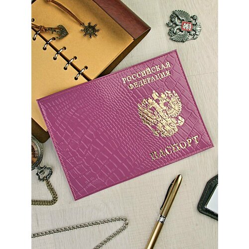 фото Обложка для паспорта documen1smax, натуральная кожа, розовый ryzenbaks