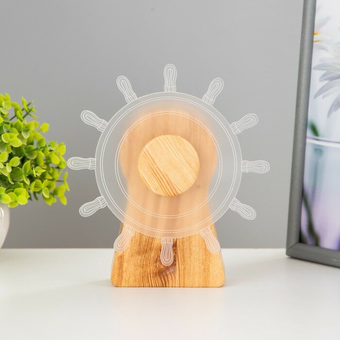 фото RISALUX Ночник сенсорный "Штурвал" LED 6Вт USB 15х4х16 см