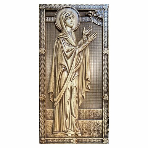 Икона Святой Анны Пророчицы резная из дерева 19х38 см