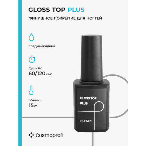 Cosmoprofi Топ без липкого слоя Gloss Top PLUS, 15 мл