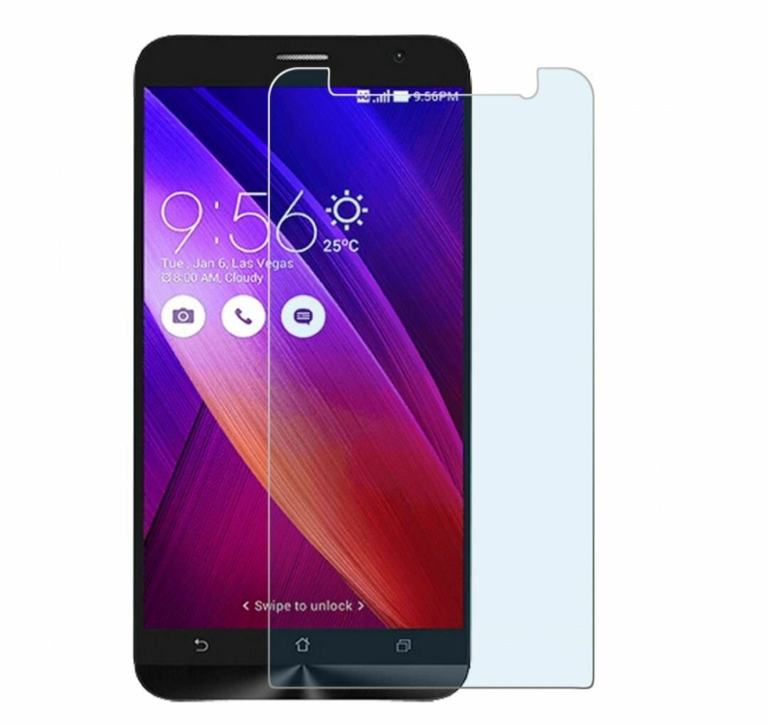 Противоударное защитное стекло 2D для Asus Zenfone 2 ZE551ML на экран, прозрачное, Асус зенфон 2 5.5"