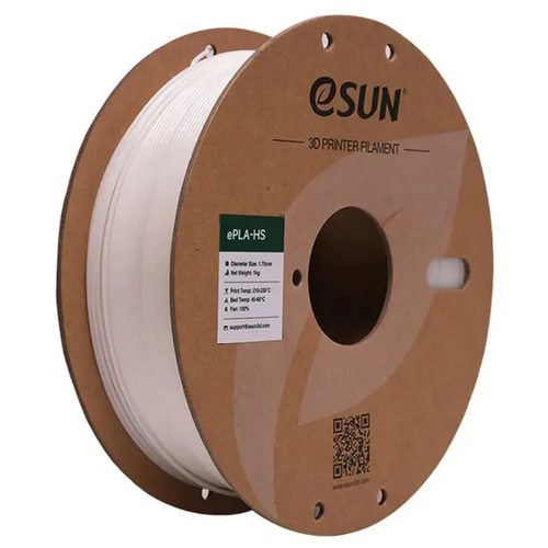 Катушка пластика ESUN ePLA-HS белая 1.75 мм 1 кг катушка пластика esilk esun 1 75 мм 1 кг зеленый