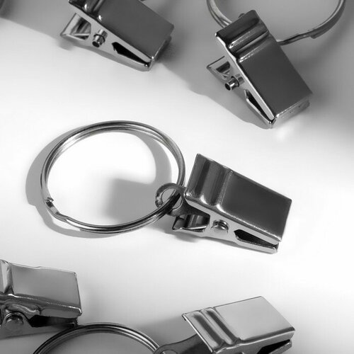 Кольцо для карниза с зажимом d 2226 мм цвет серебряный100 шт 1760₽