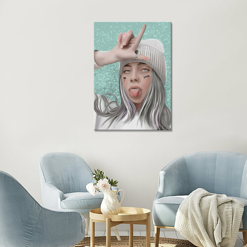 Интерьерная картина на холсте - Билли Айлиш нежный арт 20х30