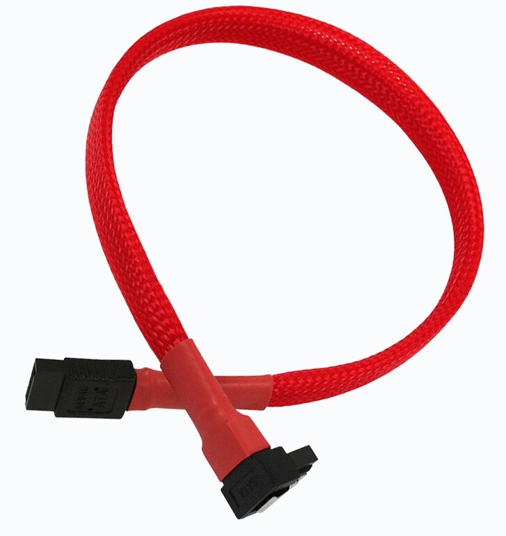 Кабель SATA Nanoxia SATA3 (6Gb/s) Cable 60см, угловой разъем, красный NXS6G6R