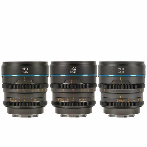 Комплект объективов Sirui Nightwalker 24/35/55mm T1.2 S35 RF-mount Серый