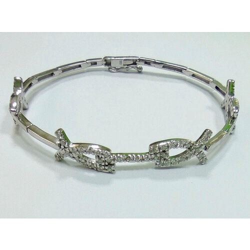 Браслет Эстерелла Браслет Италия, белое золото, 750 проба, родирование, бриллиант, диаметр 9.5 см.