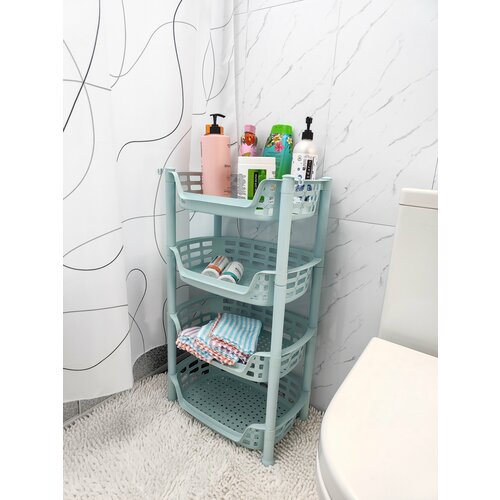 Этажерка пластиковая 4-х ярусная прямоугольная