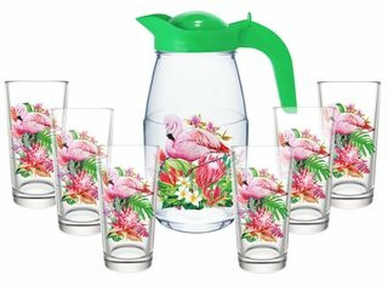 Набор для воды 7 предметов "Фламинго в тропиках"