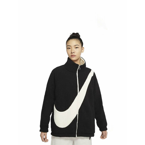 куртка nike big swoosh zipped beige бежевый Куртка NIKE, размер L, бежевый, черный