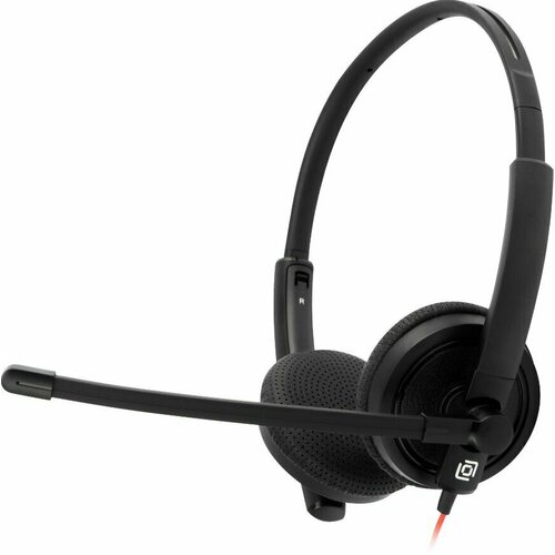 Наушники с микрофоном Оклик HS-L900 1532022 цвет черный длина кабеля 18 м накладные крепление оголовье 1532022 2457₽