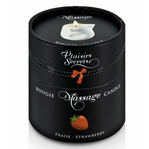 Plaisir Secret Массажное масло-свеча с ароматом клубники Bougie de Massage Gourmande Fraise - 80 мл plaisir secret массажное масло свеча с ароматом ванили bougie massage gourmande vanille 80 мл