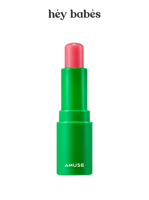 Увлажняющий бальзам для губ с оттенком AMUSE Vegan Green Lip Balm 02 Rose