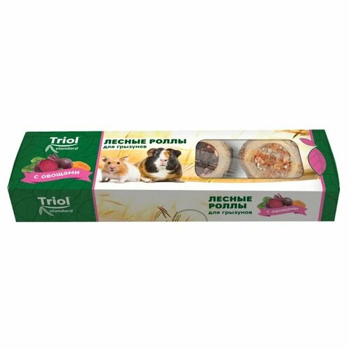 Лакомство Triol Standard лесные роллы для грызунов с овощами 70 г 9 упаковок 5362₽