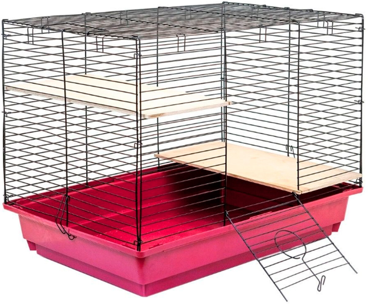 Клетка для шиншилл Есо Шуша 1 без аксессуаров рубиновая 2 этажа 58 х 40 х 48 см (1 шт)