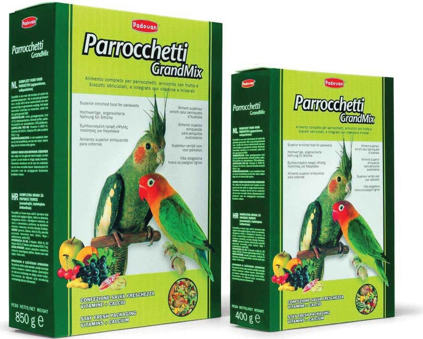 PADOVAN Grandmix Parrocchetti Корм для средних попугаев 850 г. (01852)