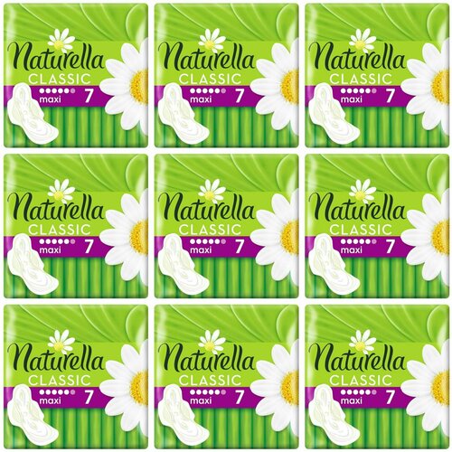 Naturella Прокладки гигиенические с крылышками Classic Maxi Ромашка, 7 шт/уп, 9 уп