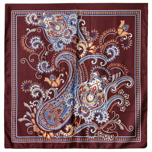 Платок Roby Foulards, 90х90 см, коричневый