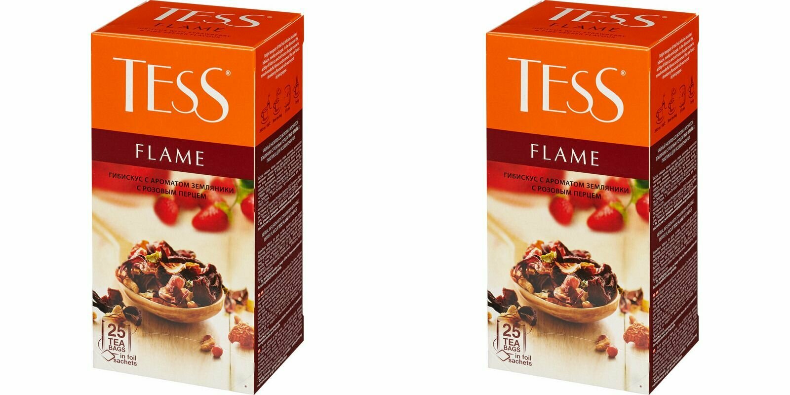 Tess Чай в пакетиках Flame фруктовый, 25 шт, 2 уп
