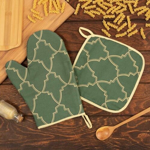 Набор Gold ornament варежка-прихватка 20х28см прихватка 19х19см 100 хл ватин 250гм2 641₽