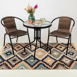 Набор мебели MyHome, металл, плетеный, ротанг, 2 кресла, круглый стол, для 2 человек
