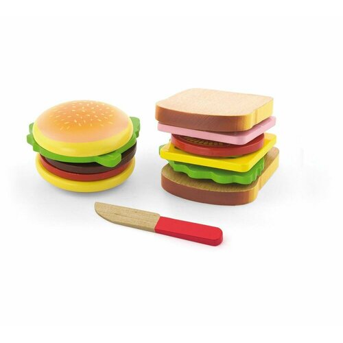 Игра Сложи бутерброд детский фри гамбургер хлеб пицца имитация еды детский сад пазл игрушки для мальчиков и девочек
